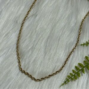French rope Gold Tone Necklace